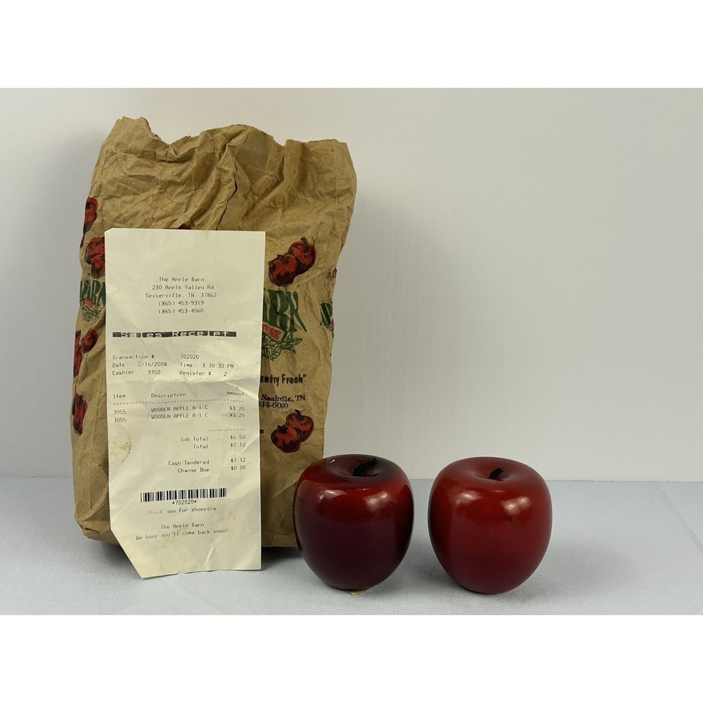 Vintage Wooden Apple Decor Set Red Farmhouse Kitchen Y2K 2008 w Receipt